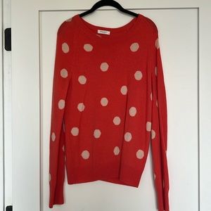 Equipment polka dot sweater, more of a coral color